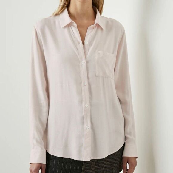 Rails Hunter Rosewater Baby Pink Button Up Long Sleeve Shirt NWT Size Small - Picture 1 of 7